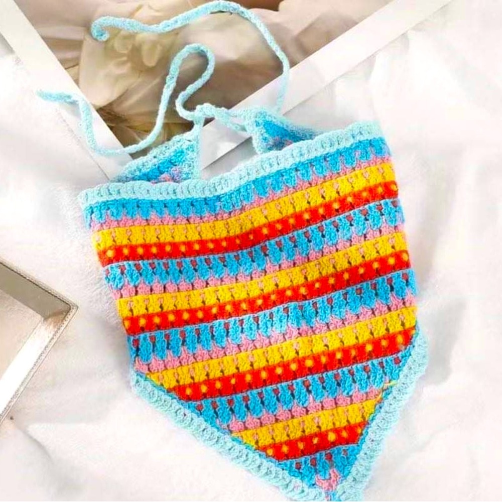 Knitted Crochet Bandana